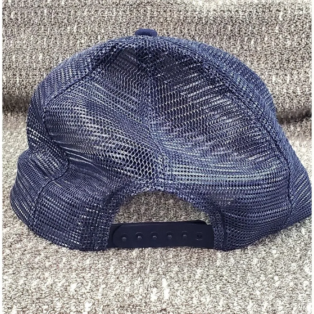 Vintage Disney Epcot Center Trucker Hat Navy Gold Leaf Mesh Snapback Cap